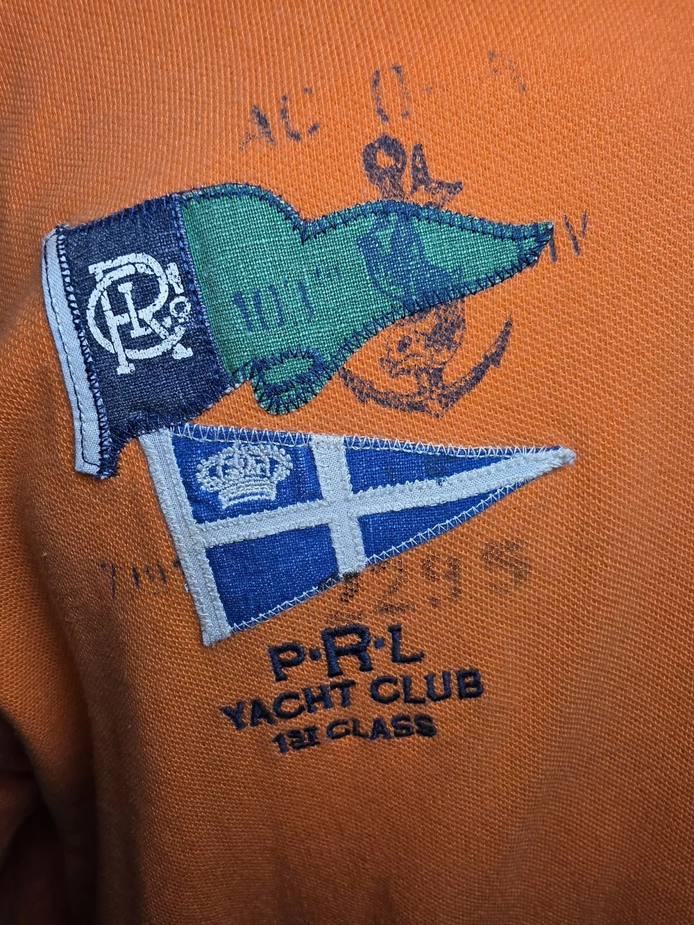 Polo by Ralph Lauren Orange Short-Sleeve Polo with Yacht Club Embroidery